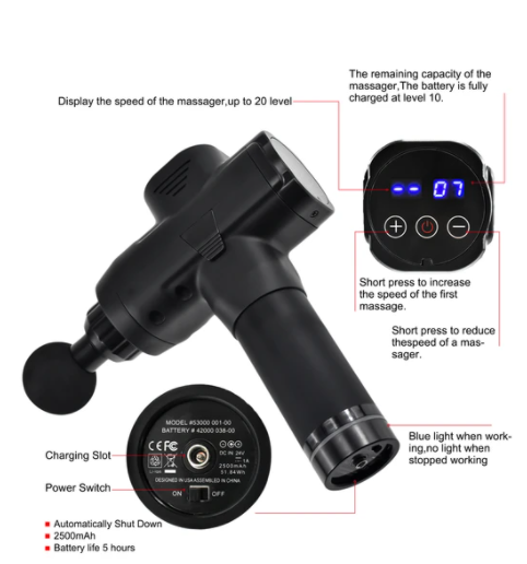 Massage Gun - Deep Tissue Percussion Massager for Muscle Recovery & Pain Relief