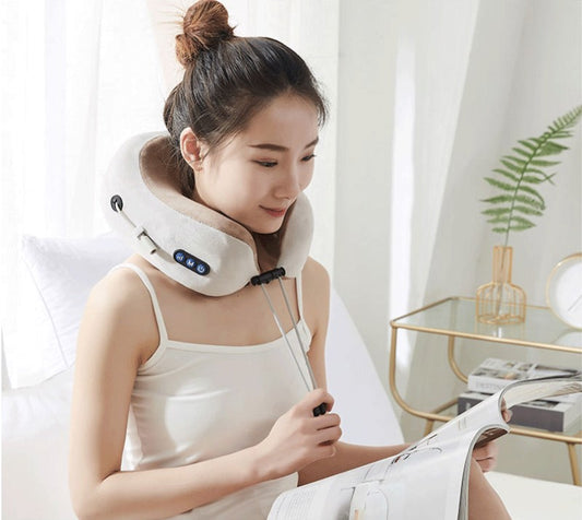 Electric Neck Massager - U-Shaped Cervical Massage Pillow for Shoulder & Back Pain Relief